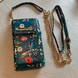 Brand new without tags, teal print wristlet